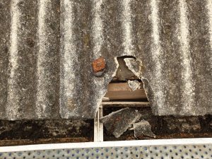 Rusted and Seized Bolts on Asbestos Fibre Cement Roof